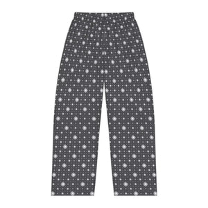 White Swirls on Black Pattern Women’s Pajama Pants (aop) - Pajamas