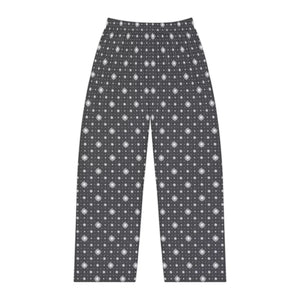 White Swirls on Black Pattern Women’s Pajama Pants (aop) - Pajamas