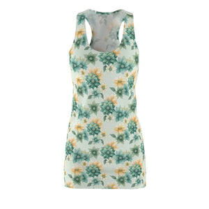 Racerback Dress – Yellow Flowers Polyester - Dipaliz - Dresses - Xs