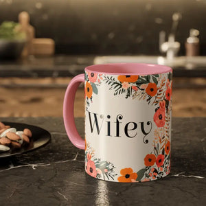 Mug - Wifey Floral Mugs - Bold Coffee Cup Collection - Dipaliz