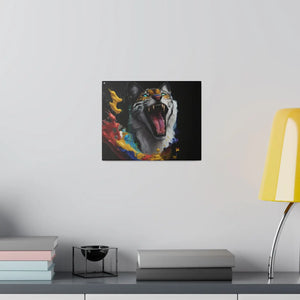 Wild Cat Matte Canvas – Radial Pine Wall Art - Dipaliz - Posters Prints & Visual Artwork