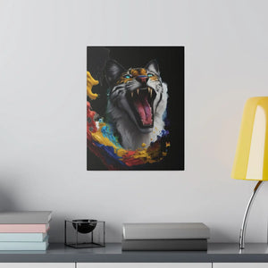 Wild Cat Matte Canvas – Radial Pine Wall Art - Dipaliz - Posters Prints & Visual Artwork