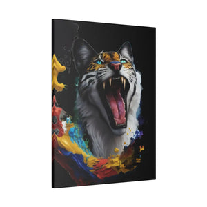 Wild Cat Matte Canvas – Radial Pine Wall Art - Dipaliz - Posters Prints & Visual Artwork