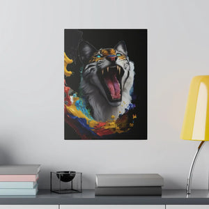 Wild Cat Matte Canvas – Radial Pine Wall Art - Dipaliz - Posters Prints & Visual Artwork