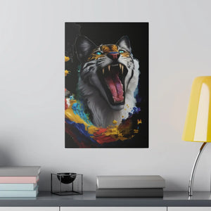 Wild Cat Matte Canvas – Radial Pine Wall Art - Dipaliz - Posters Prints & Visual Artwork