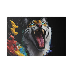 Wild Cat Matte Canvas – Radial Pine Wall Art - Dipaliz - Posters Prints & Visual Artwork