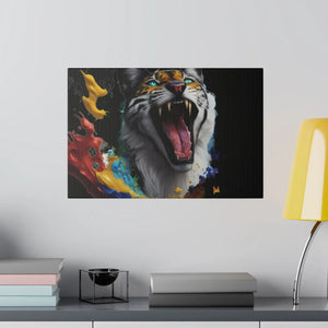 Wild Cat Matte Canvas – Radial Pine Wall Art - Dipaliz - Posters Prints & Visual Artwork