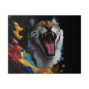 Wild Cat Matte Canvas – Radial Pine Wall Art - Dipaliz - Posters Prints & Visual Artwork