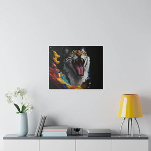 Wild Cat Matte Canvas – Radial Pine Wall Art - Dipaliz - Posters Prints & Visual Artwork