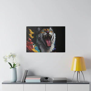 Wild Cat Matte Canvas – Radial Pine Wall Art - Dipaliz - Posters Prints & Visual Artwork