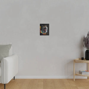 Wild Cat Matte Canvas – Radial Pine Wall Art - Dipaliz - Posters Prints & Visual Artwork