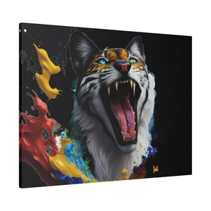 Wild Cat Matte Canvas – Radial Pine Wall Art - Dipaliz - Posters Prints & Visual Artwork