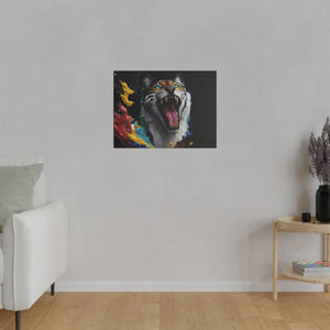 Wild Cat Matte Canvas – Radial Pine Wall Art - Dipaliz - Posters Prints & Visual Artwork