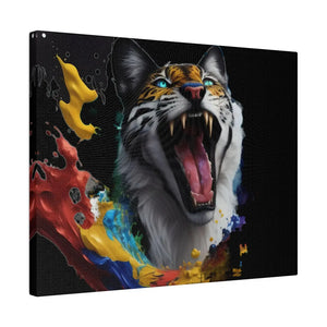 Wild Cat Matte Canvas – Radial Pine Wall Art - Dipaliz - Posters Prints & Visual Artwork