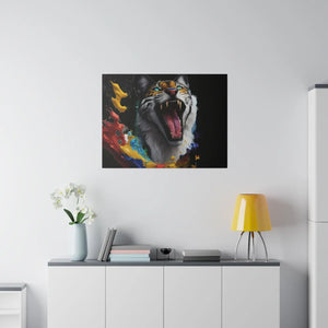 Wild Cat Matte Canvas – Radial Pine Wall Art - Dipaliz - Posters Prints & Visual Artwork