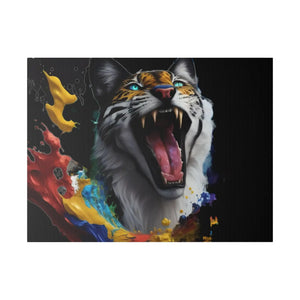 Wild Cat Matte Canvas – Radial Pine Wall Art - Dipaliz - Posters Prints & Visual Artwork