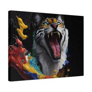 Wild Cat Matte Canvas – Radial Pine Wall Art - Dipaliz - Posters Prints & Visual Artwork