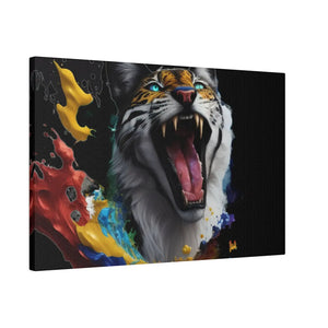 Wild Cat Matte Canvas – Radial Pine Wall Art - Dipaliz - Posters Prints & Visual Artwork