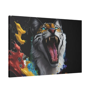 Wild Cat Matte Canvas – Radial Pine Wall Art - Dipaliz - Posters Prints & Visual Artwork
