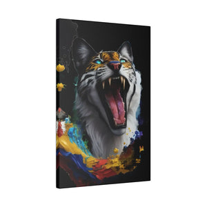 Wild Cat Matte Canvas – Radial Pine Wall Art - Dipaliz - Posters Prints & Visual Artwork