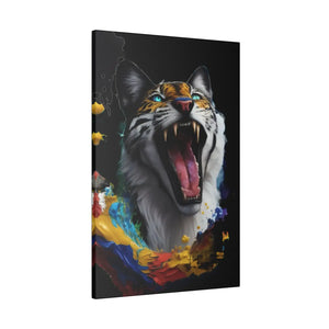 Wild Cat Matte Canvas – Radial Pine Wall Art - Dipaliz - Posters Prints & Visual Artwork