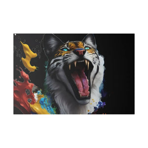 Wild Cat Matte Canvas – Radial Pine Wall Art - Dipaliz - Posters Prints & Visual Artwork