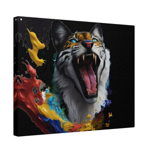 Wild Cat Matte Canvas – Radial Pine Wall Art - Dipaliz - Posters Prints & Visual Artwork