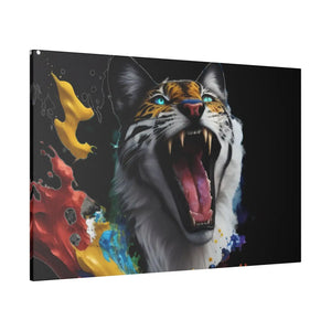 Wild Cat Matte Canvas – Radial Pine Wall Art - Dipaliz - Posters Prints & Visual Artwork