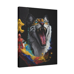 Wild Cat Matte Canvas – Radial Pine Wall Art - Dipaliz - Posters Prints & Visual Artwork