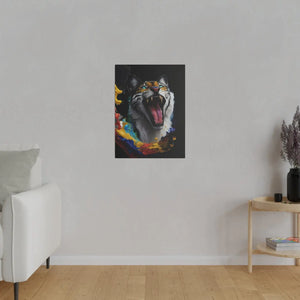 Wild Cat Matte Canvas – Radial Pine Wall Art - Dipaliz - Posters Prints & Visual Artwork