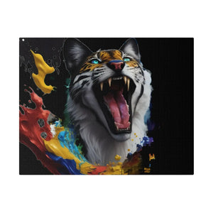 Wild Cat Matte Canvas – Radial Pine Wall Art - Dipaliz - Posters Prints & Visual Artwork