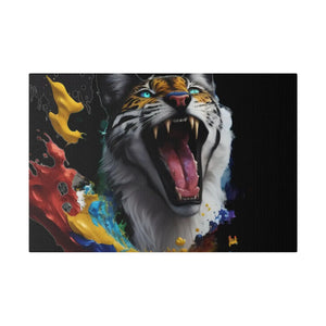 Wild Cat Matte Canvas – Radial Pine Wall Art - Dipaliz - Posters Prints & Visual Artwork