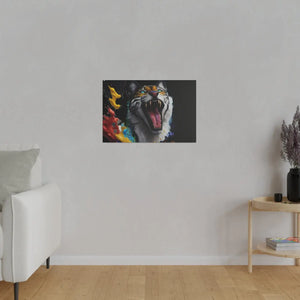 Wild Cat Matte Canvas – Radial Pine Wall Art - Dipaliz - Posters Prints & Visual Artwork