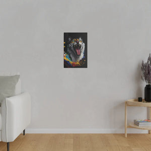 Wild Cat Matte Canvas – Radial Pine Wall Art - Dipaliz - Posters Prints & Visual Artwork