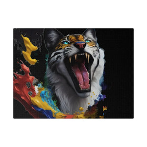 Wild Cat Matte Canvas – Radial Pine Wall Art - Dipaliz - Posters Prints & Visual Artwork