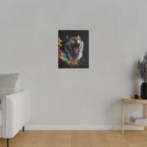 Wild Cat Matte Canvas – Radial Pine Wall Art - Dipaliz - Posters Prints & Visual Artwork