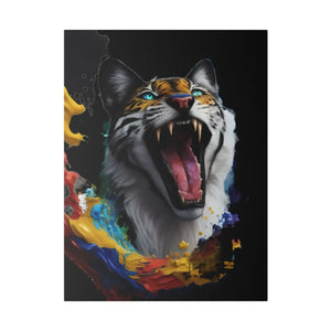 Wild Cat Matte Canvas – Radial Pine Wall Art - Dipaliz - Posters Prints & Visual Artwork