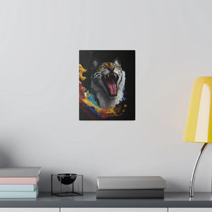Wild Cat Matte Canvas – Radial Pine Wall Art - Dipaliz - Posters Prints & Visual Artwork