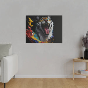 Wild Cat Matte Canvas – Radial Pine Wall Art - Dipaliz - Posters Prints & Visual Artwork