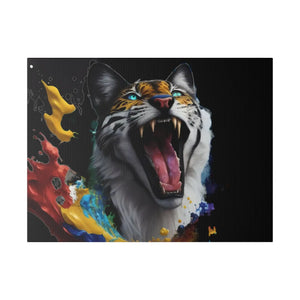 Wild Cat Matte Canvas – Radial Pine Wall Art - Dipaliz - Posters Prints & Visual Artwork