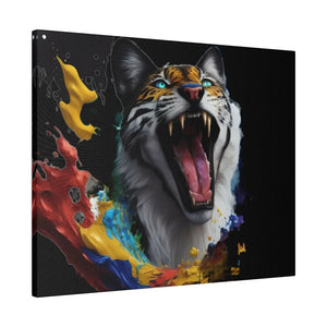 Wild Cat Matte Canvas – Radial Pine Wall Art - Dipaliz - Posters Prints & Visual Artwork