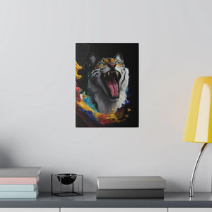 Wild Cat Matte Canvas – Radial Pine Wall Art - Dipaliz - Posters Prints & Visual Artwork