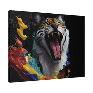 Wild Cat Matte Canvas – Radial Pine Wall Art - Dipaliz - Posters Prints & Visual Artwork