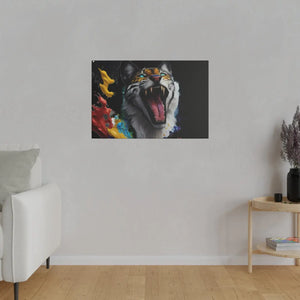 Wild Cat Matte Canvas – Radial Pine Wall Art - Dipaliz - Posters Prints & Visual Artwork