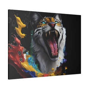 Wild Cat Matte Canvas – Radial Pine Wall Art - Dipaliz - Posters Prints & Visual Artwork