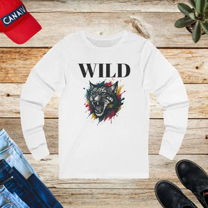 Long-sleeve - Wild Cat Paint Long Sleeve Tee Unisex Jersey - Dipaliz s / White