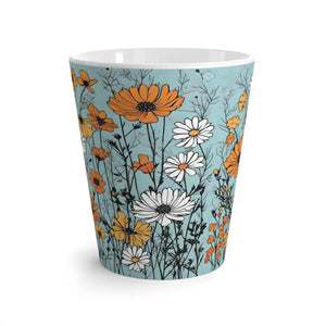 Vibrant Wild Flowers Latte Mug - 12oz Ceramic - Dipaliz - Mugs