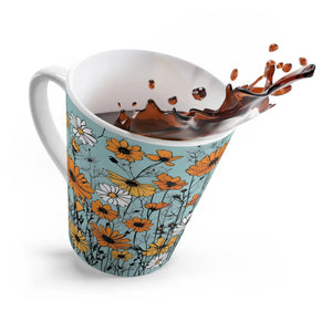 Vibrant Wild Flowers Latte Mug - 12oz Ceramic - Dipaliz - Mugs