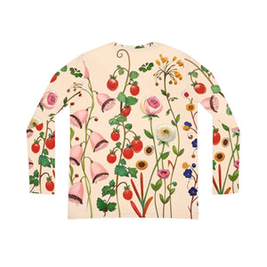Whimsical Garden Wild Flowers and Berries Women’s Long Sleeve V-neck Shirt (aop) - T-shirts