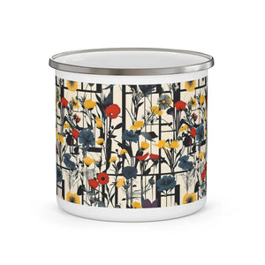 Rugged Enamel Camping Mug - Wild Flowers Stainless Steel - Dipaliz - Mugs